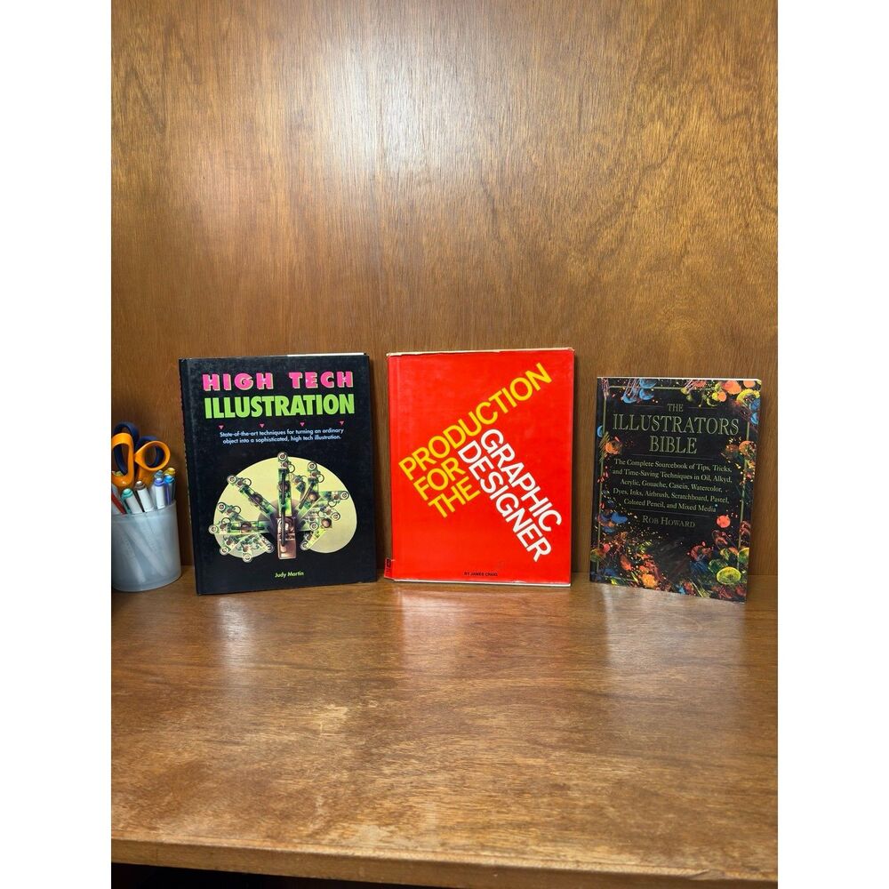 Vintage Graphic Design & Illustration Books (set of 3)